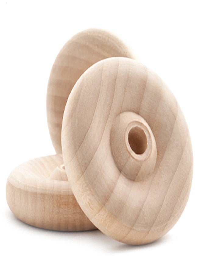 Pinehurst Crafts Classic Wooden Toy Wheels, 2-1/2 Inch Diameter x 5/8-Inch Thick (3/8-Inch Hole), Pack of 8